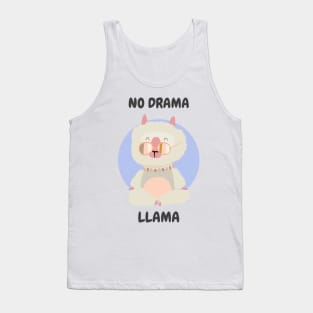 No drama llama, cute funny llama graphic slogan, llama lover illustration Tank Top